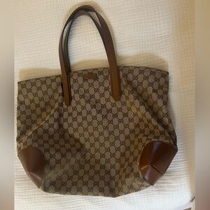 Gucci Brown Monogram Canvas Tote